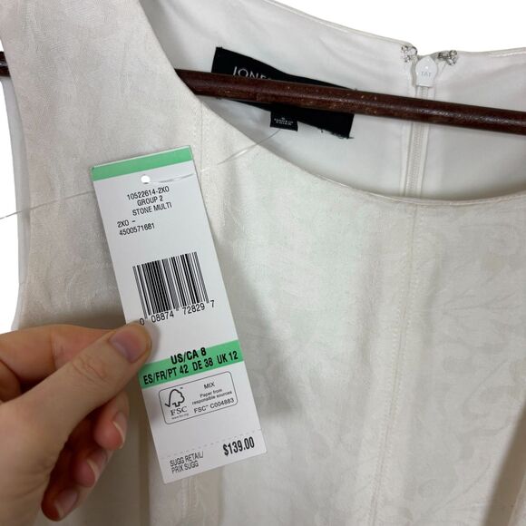 NWT Jones New York Brown Stone Multi Sleeveless Pleated Dress Women’s US 8 - Picture 3 of 5